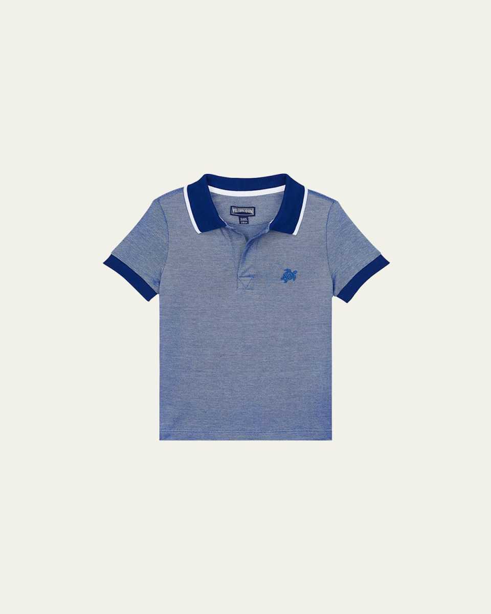 Boy's Contrast Trim Pique Polo, Size 2-1